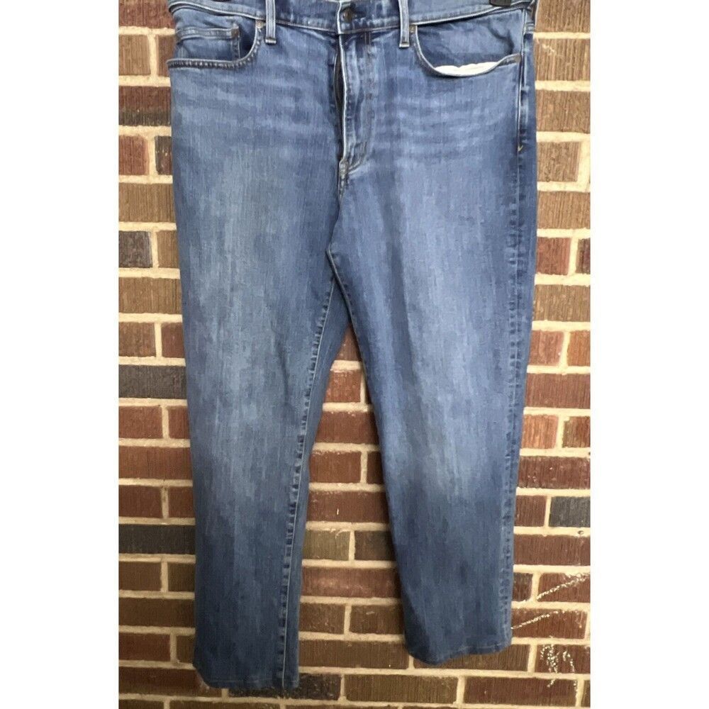 Lands End Jeans Mens Size 37 Square Rigger Traditional Fit Straight Stretch‎